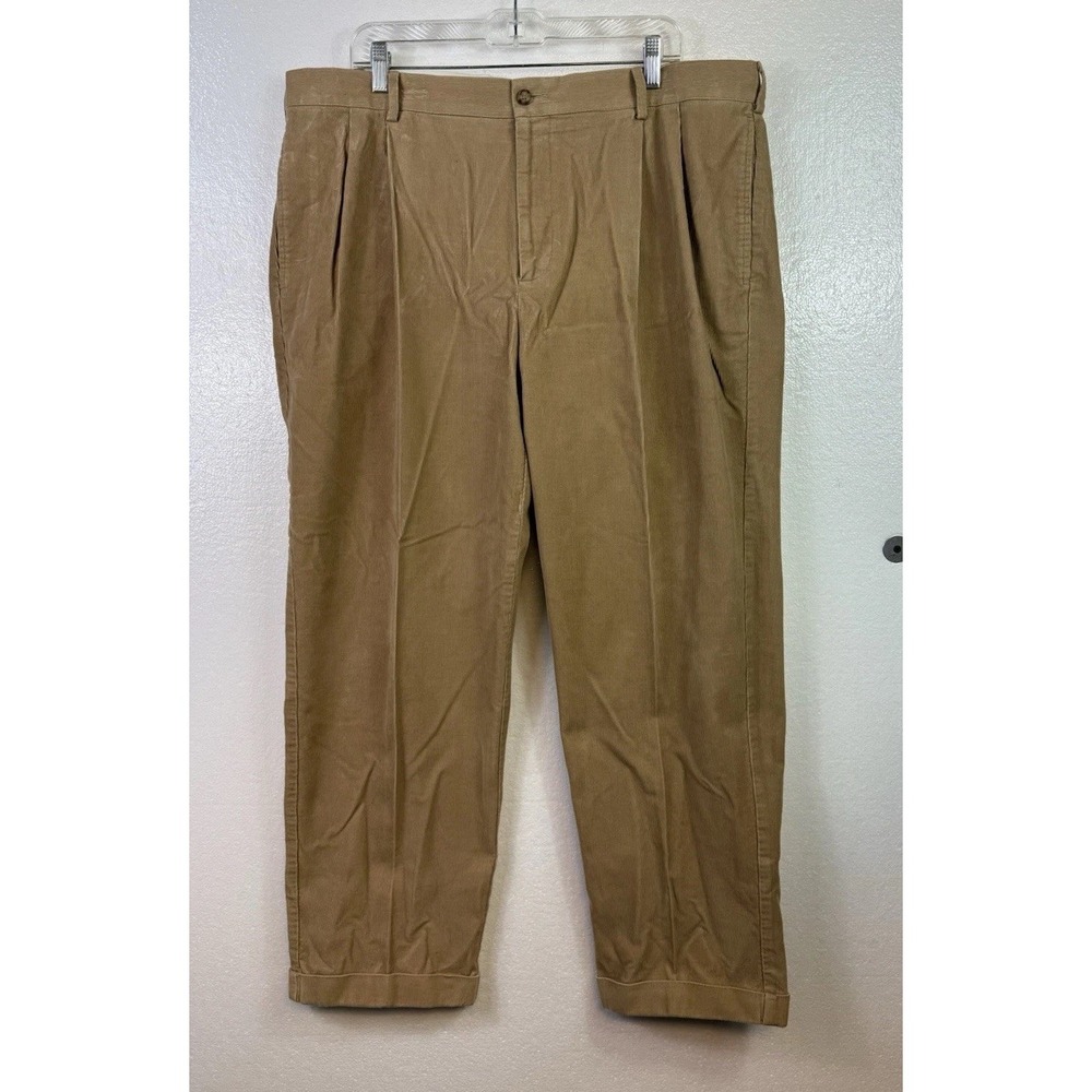 Jos. A. Bank corduroy pants men's 40x29 Tan pleated retro baggy preppy hipster